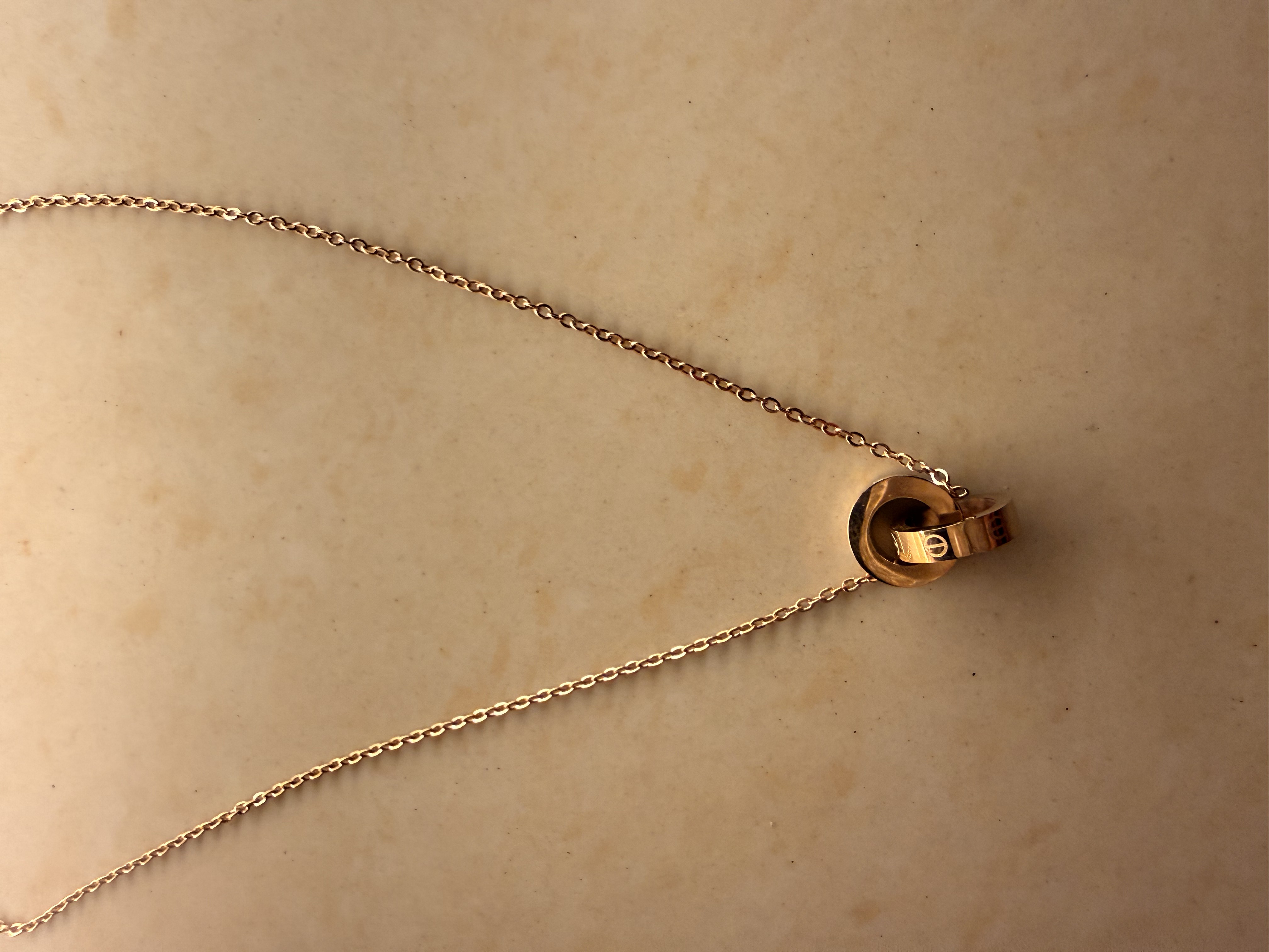 Triple Interlocking Ring Necklace product view 3