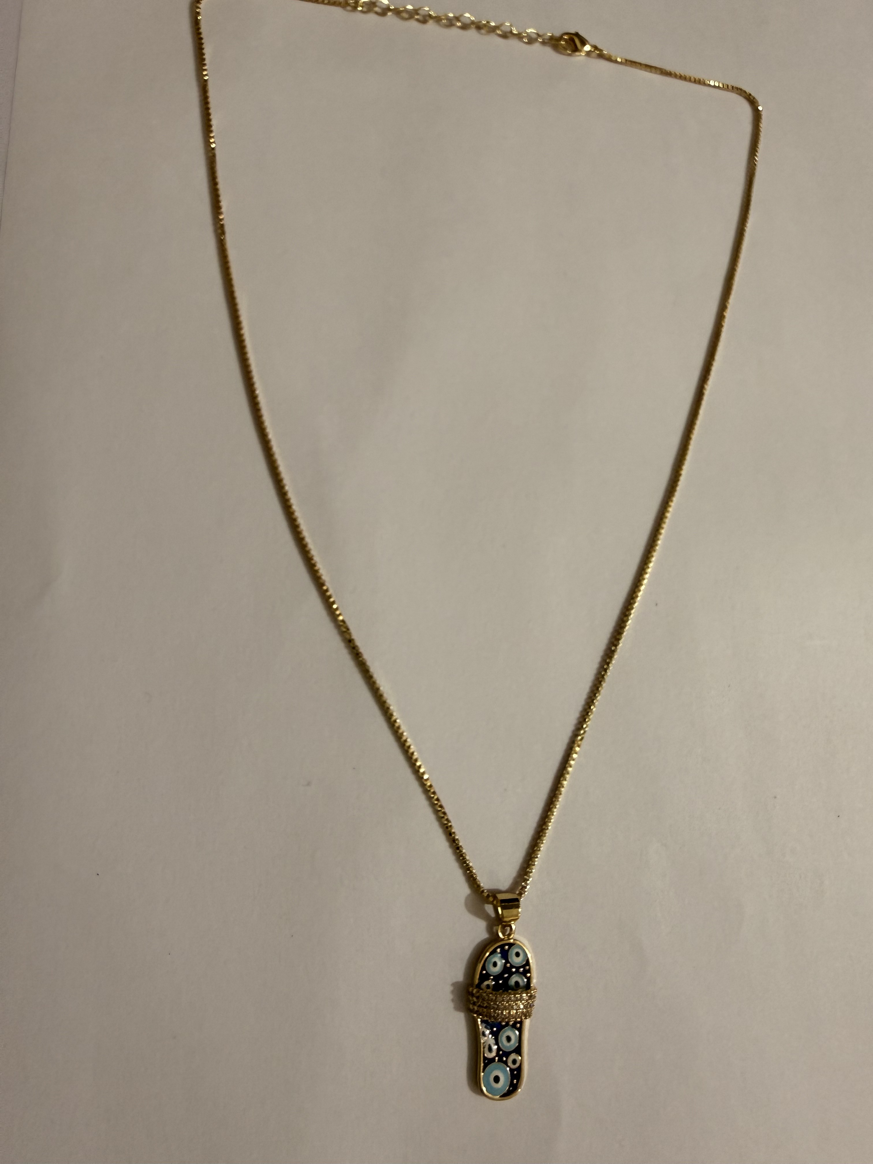 Blue Eye Hamsa Pendant Necklace product view 3