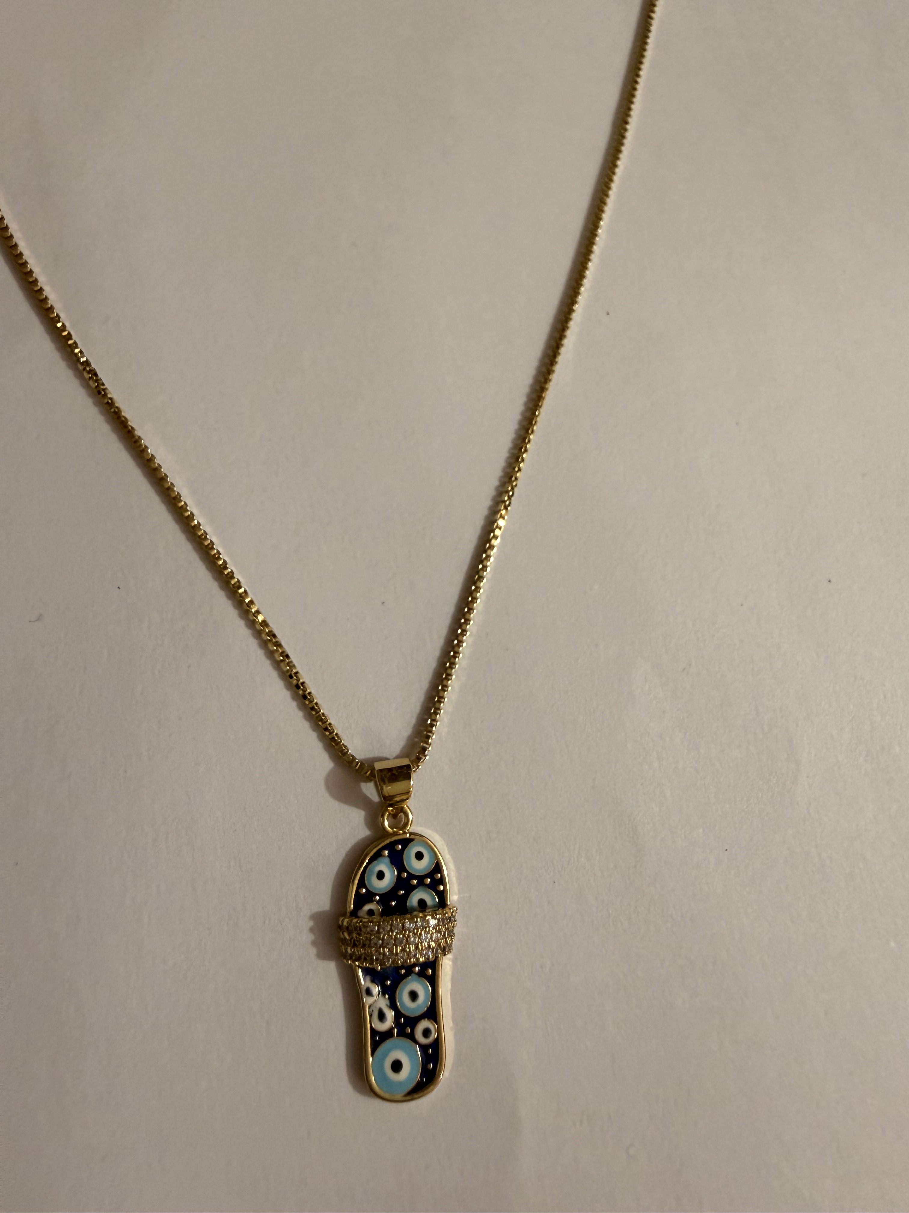 Blue Eye Hamsa Pendant Necklace product view 4