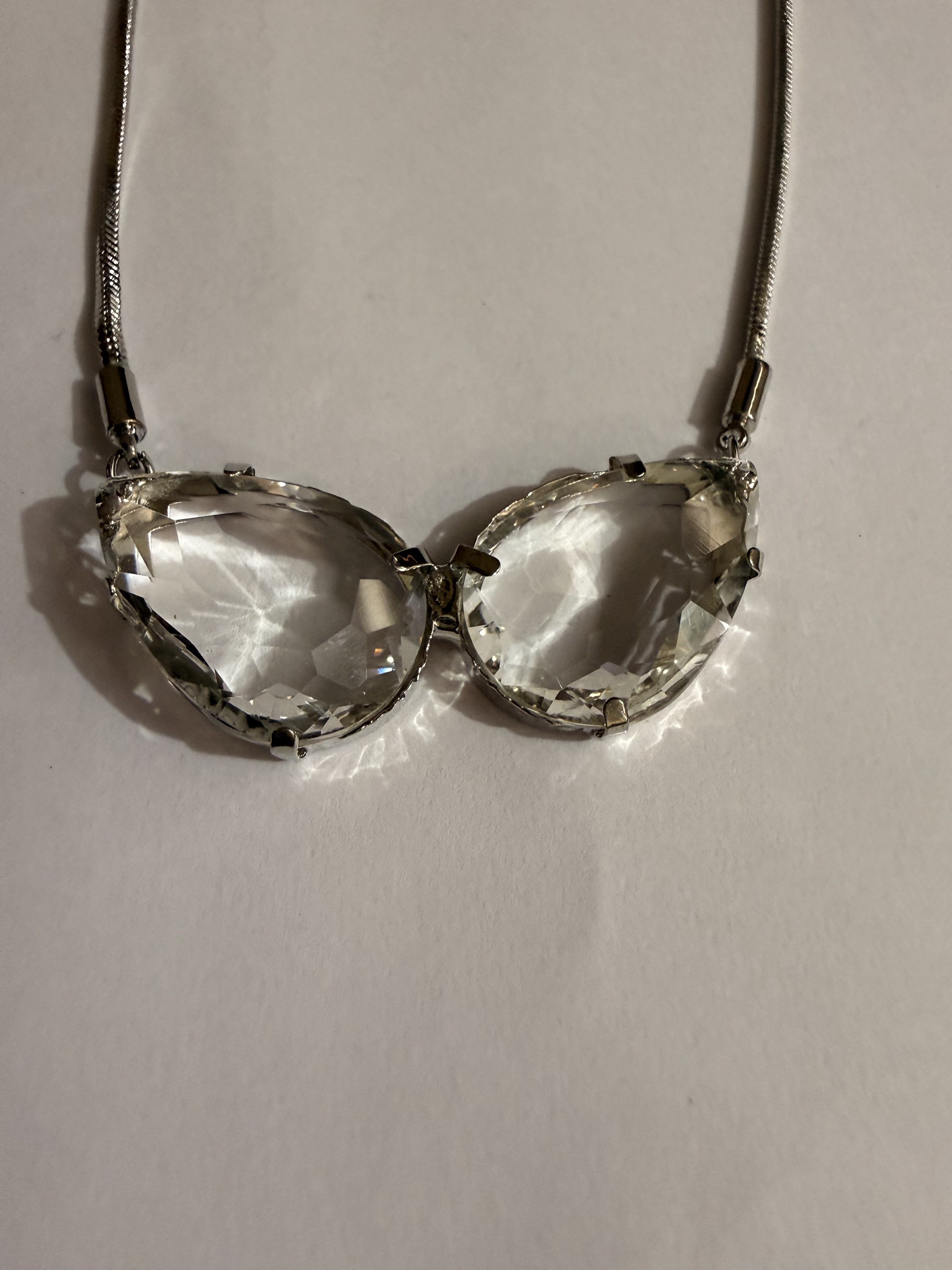Double Clear Crystal Cord Necklace product view 3