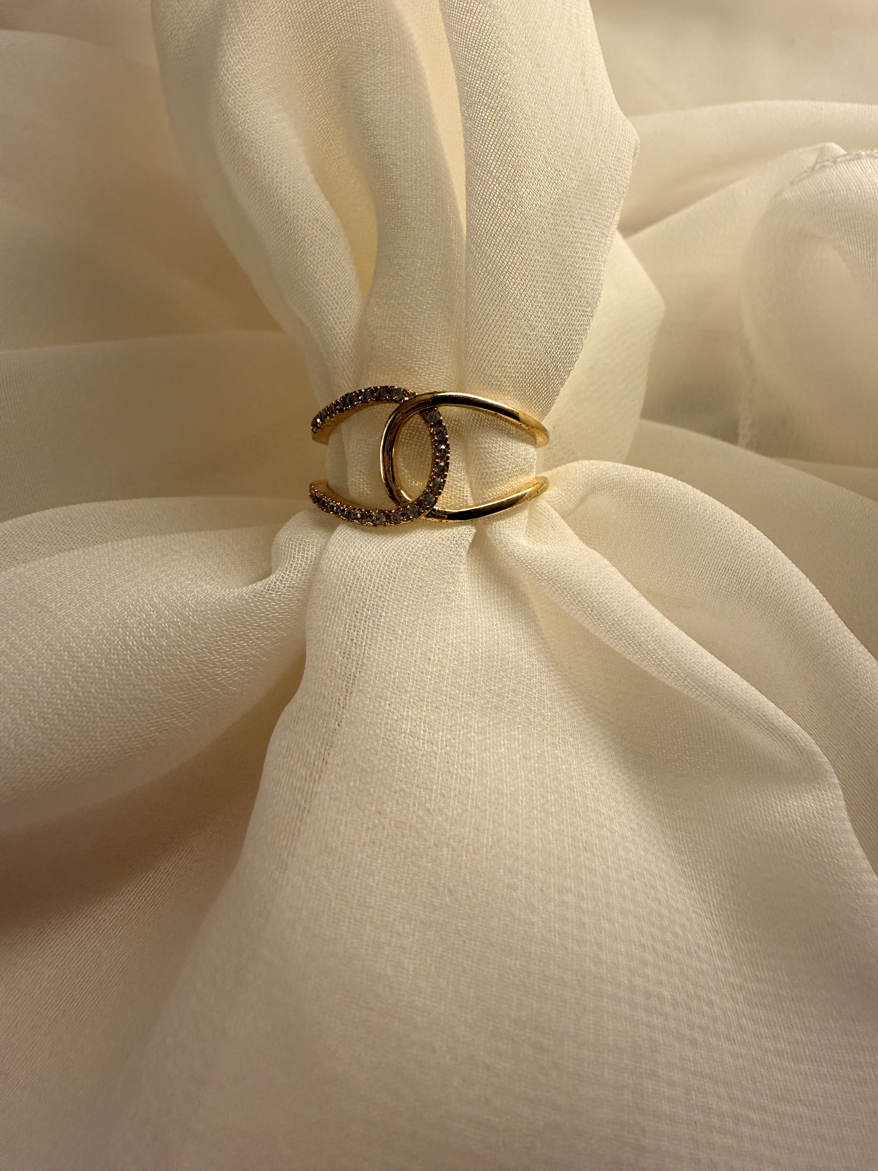 Interlocking Double-C Statement Ring product view 3