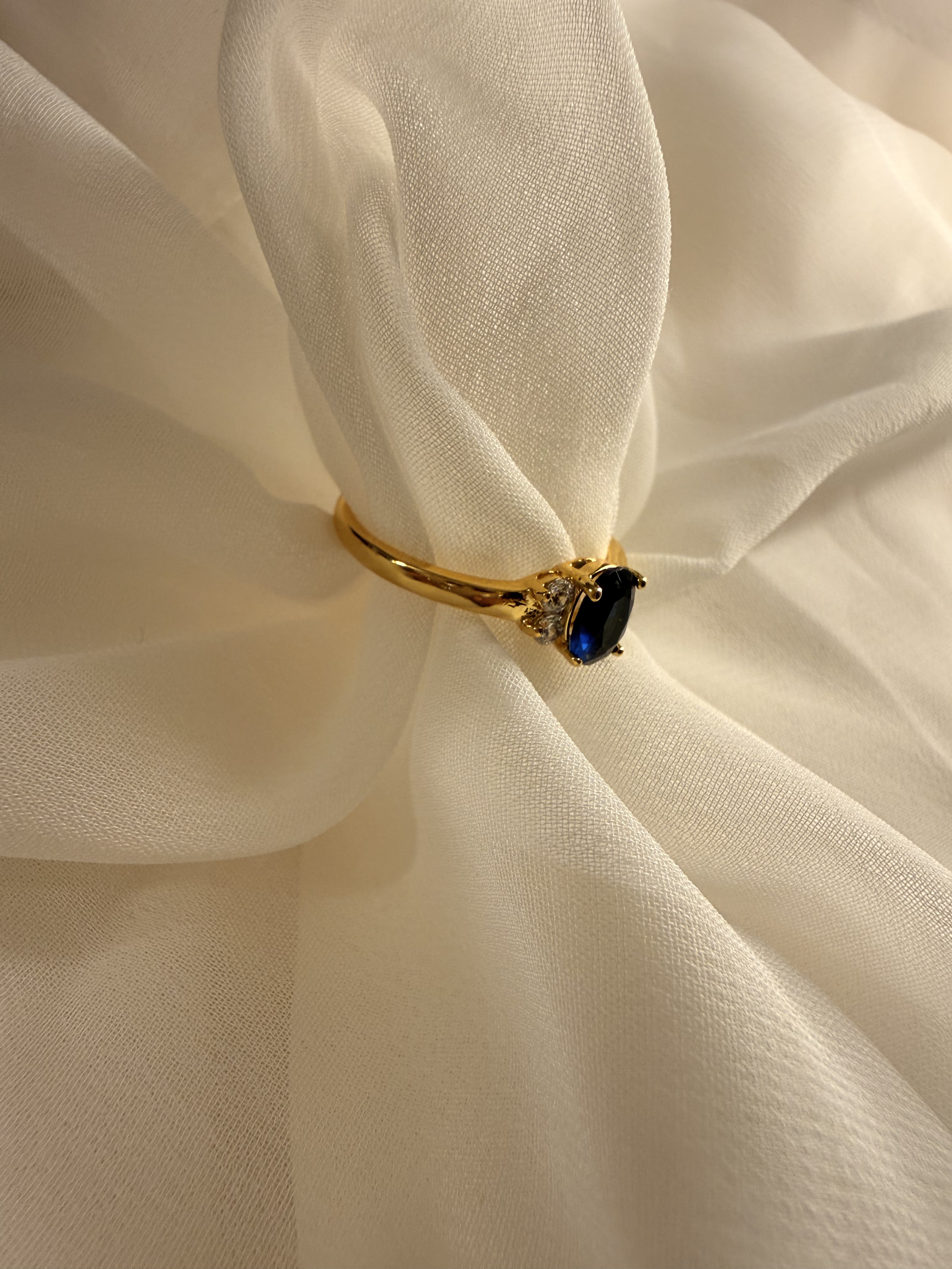 Oval Blue Three-Stone Ring product view 3