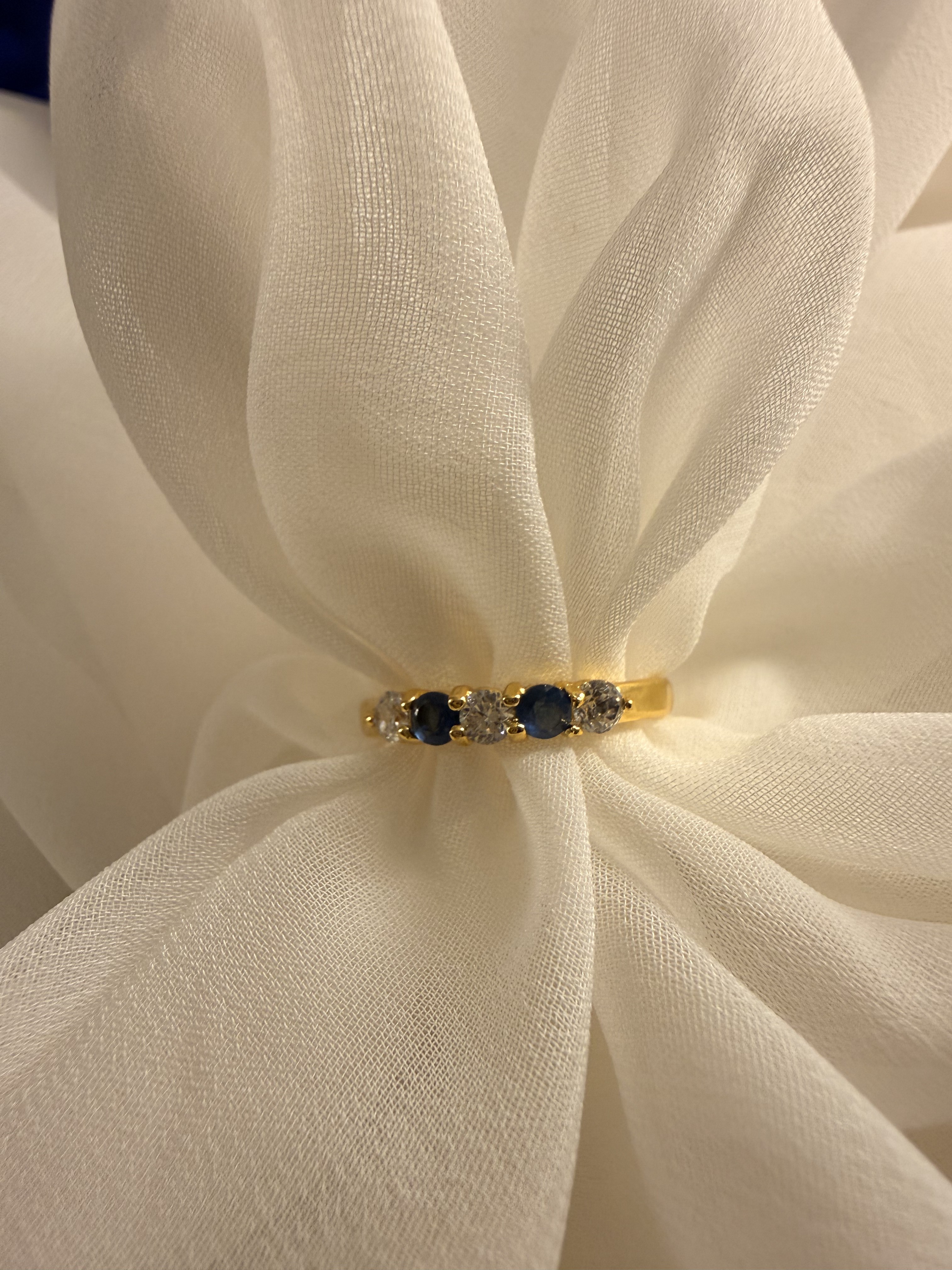 Blue and Clear Five-Stone Ring product view 3